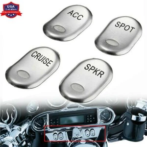 4Pcs Chrome Brushed Panel Switch Cap For Harley-Davidson Touring FLTR FLHT 96-13 - Picture 1 of 16