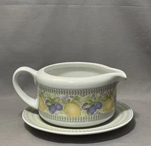 Oneida Gravy Boat and Underplate Lorilei Pattern Stoneware - Picture 1 of 8
