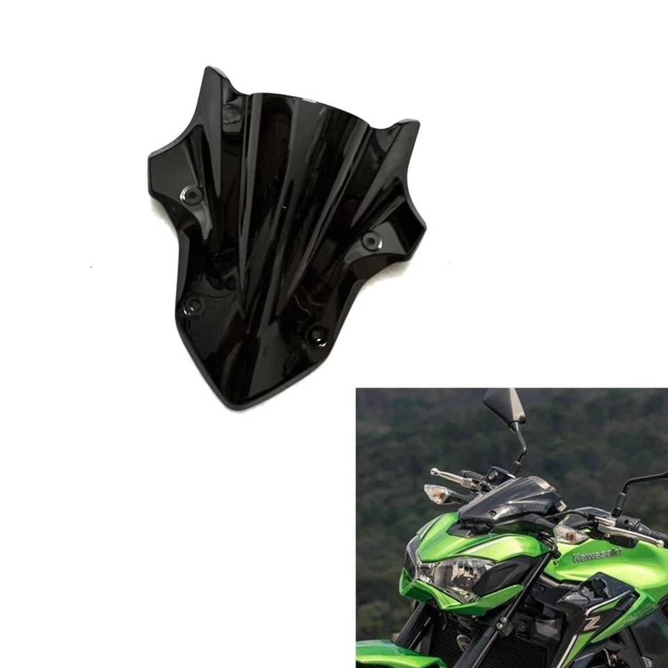 Parabrisas ABS negro para Kawasaki Z900 2017 2018 2019 deflector de viento parabrisas Foto 1 de 4