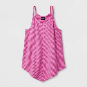 Art Class By Target Tank Top Girl's Size XS 4-5 Ribbed V-Neck Berry Stripe NEW - Picture 1 of 2