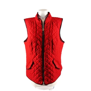 NWT CHARTER CLUB Quilted Vest Jacket XL(16-18) Full Zip Red W/ Pockets - Picture 1 of 12