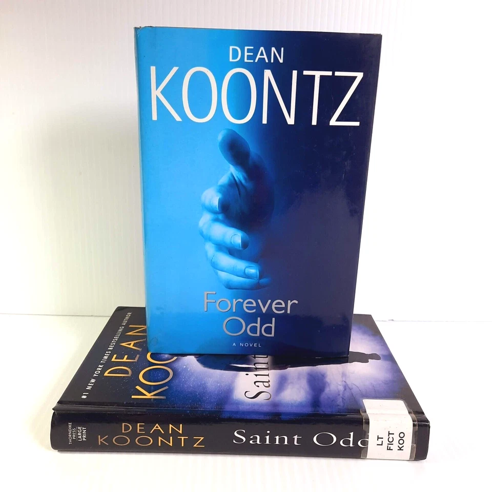 LARGE PRINT Psychological Thrillers Horror Dean Koontz Lot of 2 HC Ex-Library — 第 1/4 张图片