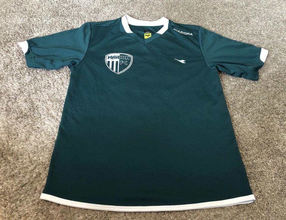 Men’s DIADORA DIADRY Green & White Soccer Jersey #12 Size Small Marion FC - Image 1 of 4