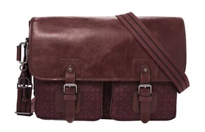 FOSSIL Greenville Messenger Laptoptasche Businesstasche Eggplant Rot - Bild 1 von 4