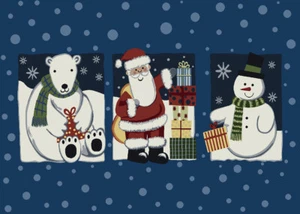 4x6 Milliken Tis The Season Blue Jay Polar Bear Area Rug - Approx 3'10"x5'4" - Picture 1 of 1