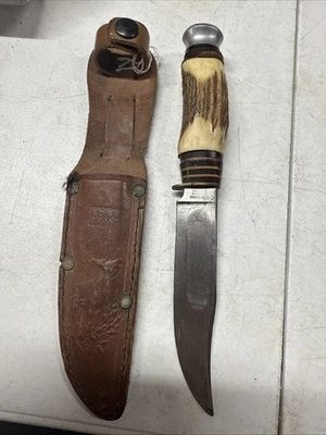 Vintage Edge Brand Solingen Germany Original Bowie Knife 457 Stag Handle 100 79 - Image 1 of 4