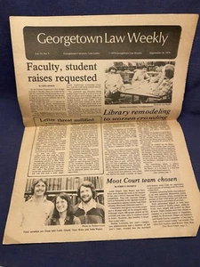 Sept 24 1979 GEORGETOWN LAW WEEKLY Newspaper Vol 15 No 5 Vintage Lawyers - Picture 1 of 5
