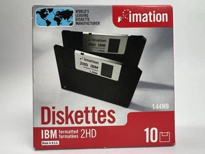 10-Pack Imation 3.5" Floppy Diskettes 1.44MB IBM Formatted 2HD USA New/Sealed - Picture 1 of 6