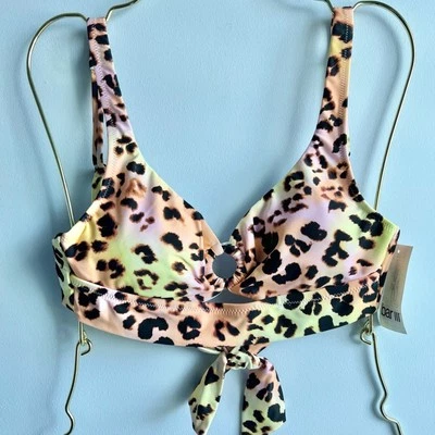 Top de bikini Bar III para mujer con estampado de animales con junta tórica talla XS Foto 1 de 4