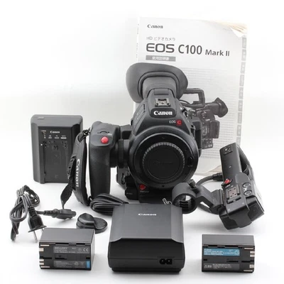 Canon EOS C100 Mark II Cinema Camera Body Black (EF Mount) w/battery From Japan - Image 1 of 4