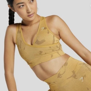 Gymshark Adapt Camo Seamless Sport Workout Support BH M Savannah Yellow Camo - Bild 1 von 13
