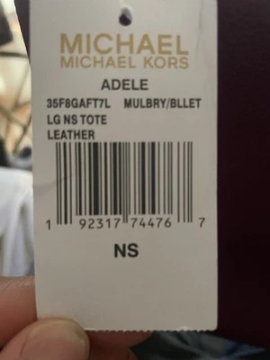 Bolso de hombro grande con tachuelas Michael Kors Adele Mulberry Ballet nuevo con etiquetas Foto 1 de 4