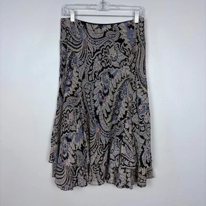 Chaps Marine Blumen Stufen Rüschen Midirock Fairycore Bohemian Paisley Small - Bild 1 von 10