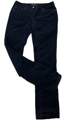 Calça White House Black Market tamanho 2R noir preta veludo perna fina strass - Imagem 1 de 4