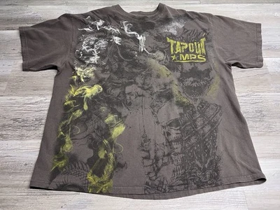 Vintage Y2K Tap Out Gray AOP Dragon T-Shirt Affliction Style MMA Faded Size 2XL - Image 1 of 4