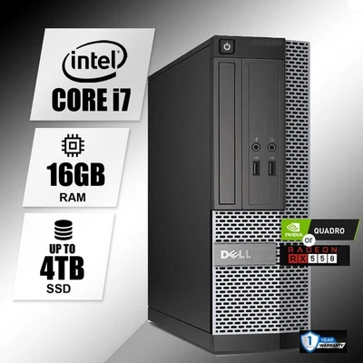 DELL Desktop Computer i7 Gaming & Office PC, Up to 2TB SSD,Windows 11/10, WiFi - Image 1 of 4