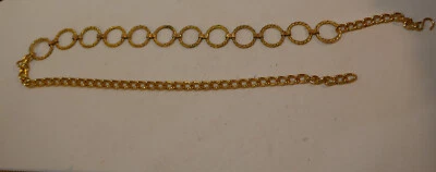 Cinturón Mujer Vintage Tono Dorado Disco Elástico Metal En Capas 28" Largo (sin Estirar) Foto 1 de 2