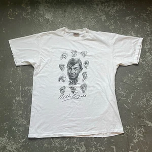 Vintage 90’s Will Rogers Sketches Faces T Shirt Size XL Single Stitch USA Cowboy - Picture 1 of 6