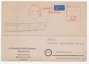 Notopfer 2 A mit Absenderfreistempler Oldenburg (Oldb) v. 8.5.1950 - Bild 1 von 3