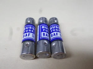 New Old Stock 3 Pack Bussmann BAF-5 Fuse, 5 Amp, 250 VAC, - Picture 1 of 6