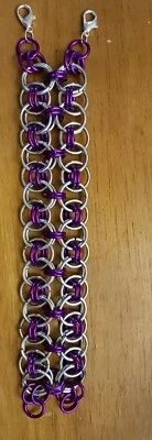 Silver And Purple Double Helms Weave Metal Cuff Bracelet - Image 1 of 2