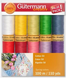 Gutermann Cotton 50 Thread Set - 10 Spools-Spring - Picture 1 of 1