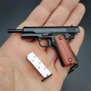 Waffenschlüsselanhänger, 1911 Schlüsselanhänger mit Holzgriff Mini Metallpistole Schlüsselanhänger für ihn - Bild 1 von 3