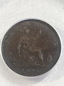1885 Great Britain Farthing Graded XF 40 Details Corroded by ANACS - Picture 1 of 4