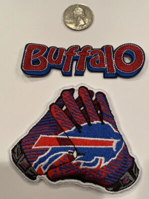 2-BILLETES DE BÚFALO HIERRO EN PARCHES BORDADOS- 3,5”x 1” y 3,5”x 3” ¡HERMOSO!! Foto 1 de 3