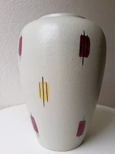 50s Vintage Vase Foreign Scheurich Keramik handbemalt Keramikvase 60er Jahre - Picture 1 of 7