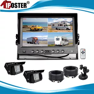 9" QUAD Monitor Backup Camera IR CCD 24/12V For Truck Trailer RV BUS Reversing - Picture 1 of 11