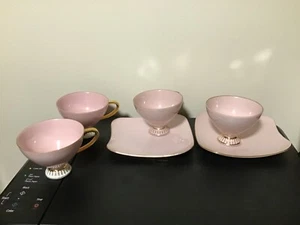 2 Pink Tennis sets Westminster Fine China Australia white base gold trim + 2 cup - Picture 1 of 7