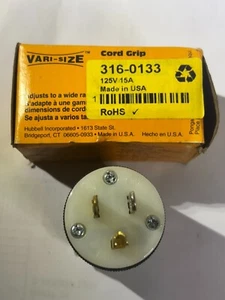 HUBBELL VERDRAHTUNGSGERÄTE HBL5266C STECKER, 15A 125V, 2P3W, NEMA 5-15P, NYLON - Bild 1 von 4
