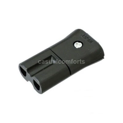 IEC C7 FIGURE 8 REWIREABLE FEMALE PLUG, 2P SILVER PLATED SHOTGUN CABLE CONNECTOR - Image 1 of 4