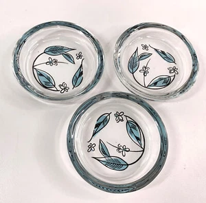 3 Posavasos Cenicero Hoja Azul Fire King Biscayne Salem De Colección Decoración del Hogar - Imagen 1 de 2