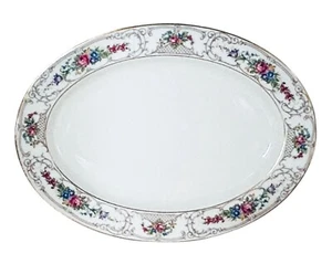 VTG Lamberton FLORA Ivory Fine China Floral Porcelain 12 1/4" Serving Platter - Picture 1 of 8