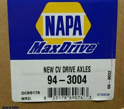 Árbol de transmisión delantero izquierdo Napa MaxDrive velocidad constante (CV) nuevo 94-3004 Foto 1 de 4