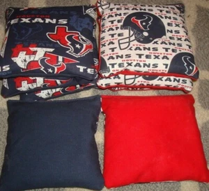 SET OF 8 HOUSTON TEXANS CORNHOLE BAGS - QUALITY - Picture 1 of 2