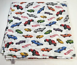 Pottery Barn Kids Sheet Flat Hot Wheels Full Size 100% Organic Cotton - Picture 1 of 8