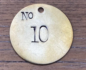Schlüsselanhänger Nummer 10 Anhänger Messing Metall groß 2 Zoll nummeriert Anhänger Viehanhänger  - Bild 1 von 1