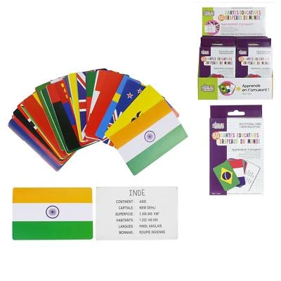 Jeux 2 Momes - Cartes Educatives Pays et Drapeaux, EA5032