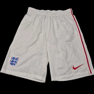Nike Dri-fit Inglaterra Fútbol Nacional 2014/15 Visitante Kit Hombres Pantalones Cortos Blanco Pequeño - Imagen 1 de 13