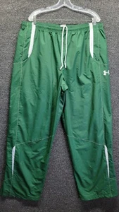 Vtg Under Armour Heatgear Mens Sz XL Loose Fit Thick Green Athletic Pants - Picture 1 of 10