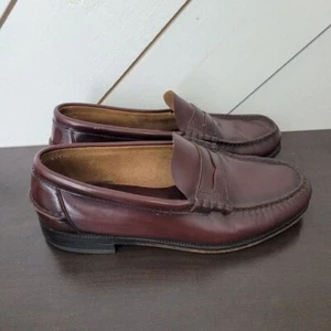 Florsheim Mens Burgundy Leather Loafers Size 10 - Picture 1 of 8