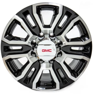 4 GMC Sierra HD 2500 3500 8 Lug 8x180 20” Black Machined Wheels Rims 5957 - Picture 1 of 4