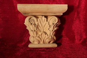 Par de ménicas decorativas talladas de madera de abedul 2x - Imagen 1 de 4