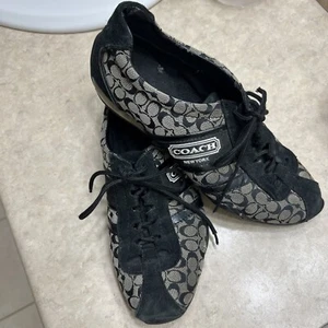 Sneakers comode Coach donna 5B REMONNA nero bianco CC stampa logo stringate - Foto 1 di 9