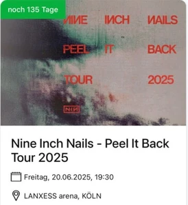 2 X Karten/Tickets Nine Inch Nails Konzert 20.06.2025 in Köln - Bild 1 von 2