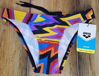 Arena Women's Tulum Bikini Bottom Swimsuit Black/Multi Size 26 NWT - Image 1 of 3