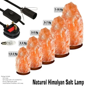 100% Natural Himalayan Salt Lamp Pink Rock Salt Natural 5-7 kg With Plug & Bulb - Picture 1 of 3